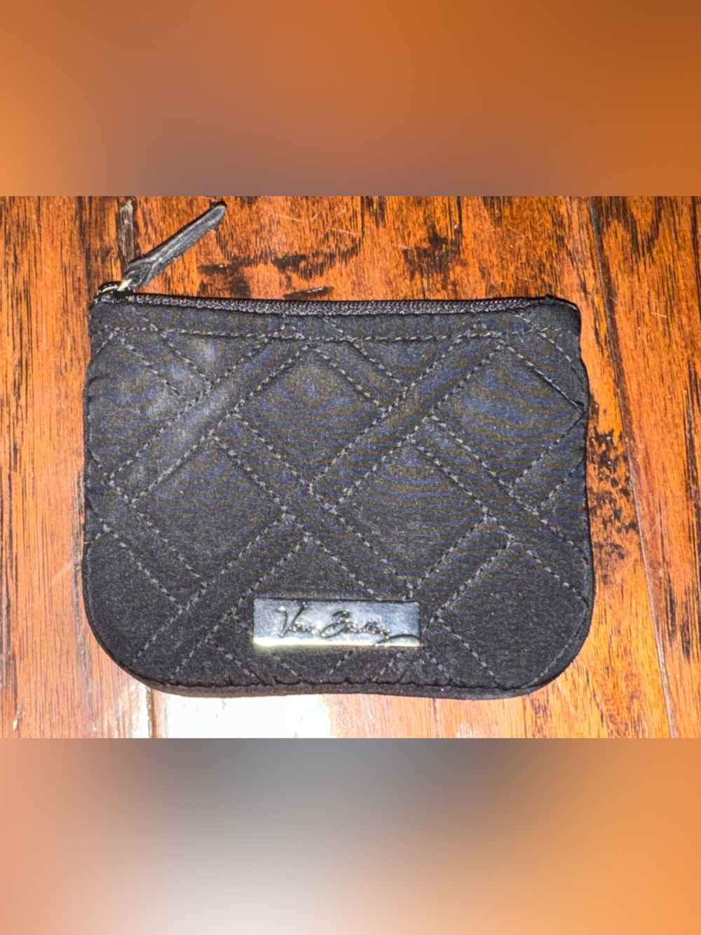 Vera Bradley Small Quilted Coin Purse in Black